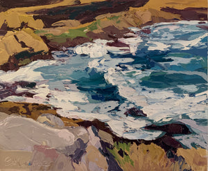 Looking Over Tamarama Rocks - Palette Knife Textured Painting