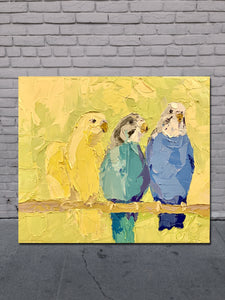 Cheeky Trio- Palette Knife Textured Painting