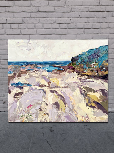 Dee Why Rock Pool - Palette Knife Textured Painting