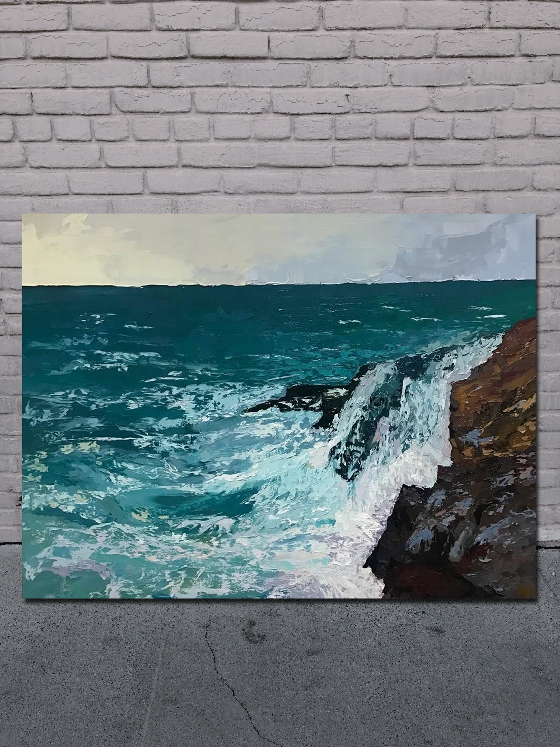 Wild Sea - Palette Knife Textured Painting